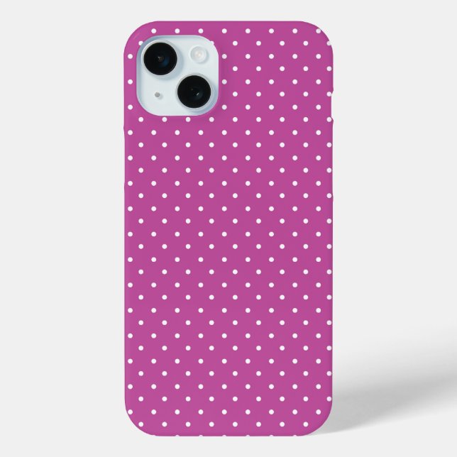 Funda De Case-Mate Para iPhone Seamless magenta background polka dot pattern (Reverso )