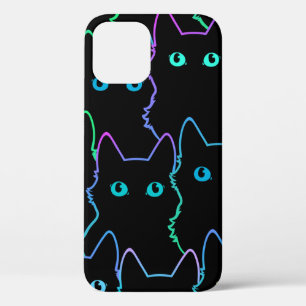 Funda Para iPhone 12 seamless pattern of cute cat silhouettespattern,se