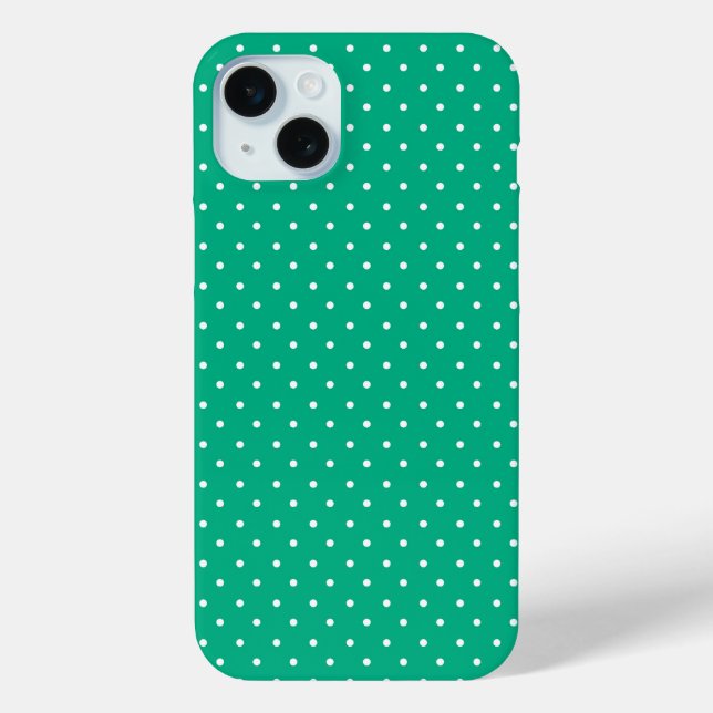 Funda De Case-Mate Para iPhone Seamless solid teal polka dot pattern (Reverso )