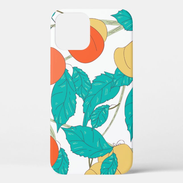 Funda De Case-Mate Para iPhone Seamless texture with fruits and leafs (Reverso )