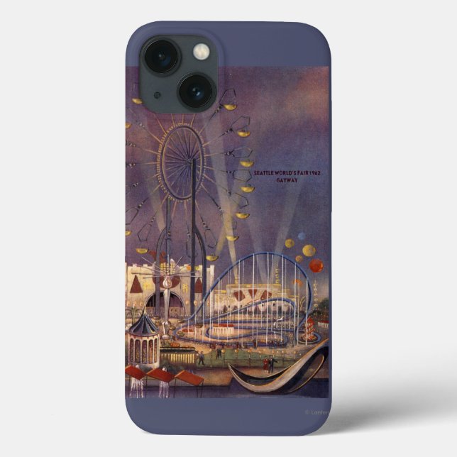 Funda De Case-Mate Para iPhone Seattle, Poster de la Feria Mundial de Washington  (Reverso)