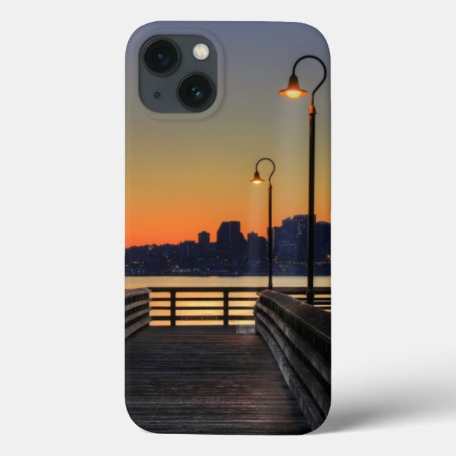 Funda De Case-Mate Para iPhone Seattle Washington Downtown Skyline (Reverso)