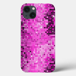 Funda Para iPhone 13 Secuencias rosadas metálicas Aspecto Disco Espejos
