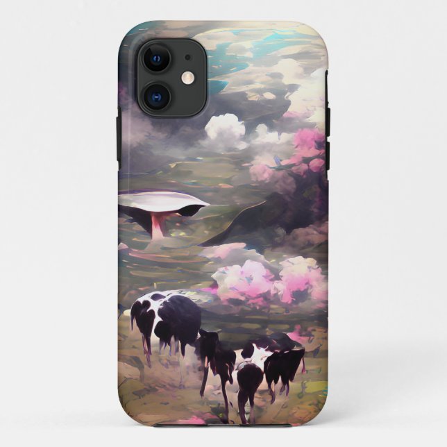 Funda De Case-Mate Para iPhone Secuestro de vacas de OVNI (Reverso)
