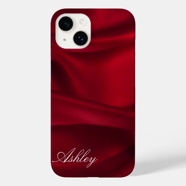 Funda De Case-Mate Para iPhone Seda roja | Estuche para iPhone de ilusión satinad (Reverso )