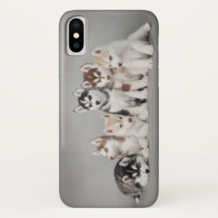 Funda Para iPhone X Seis cachorros de Huskie