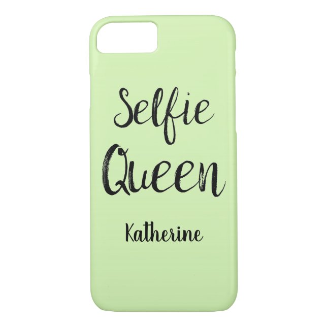 Funda De Case-Mate Para iPhone Selfie Nombre de Reina Personalizado Lime Apple Gr (Reverso)