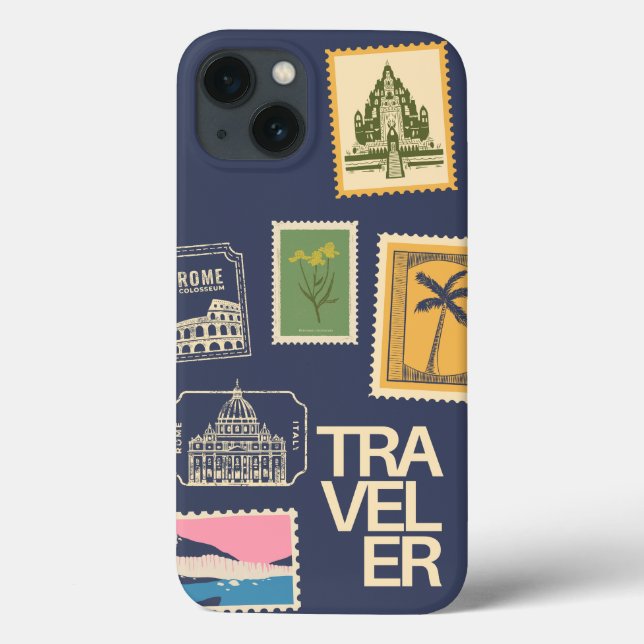 Funda De Case-Mate Para iPhone sello del pegatina de viajes (Reverso)