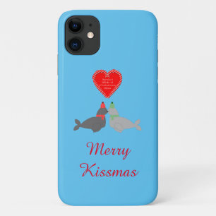 Funda Para iPhone 11 Sellos de besos de Navidades pequeños