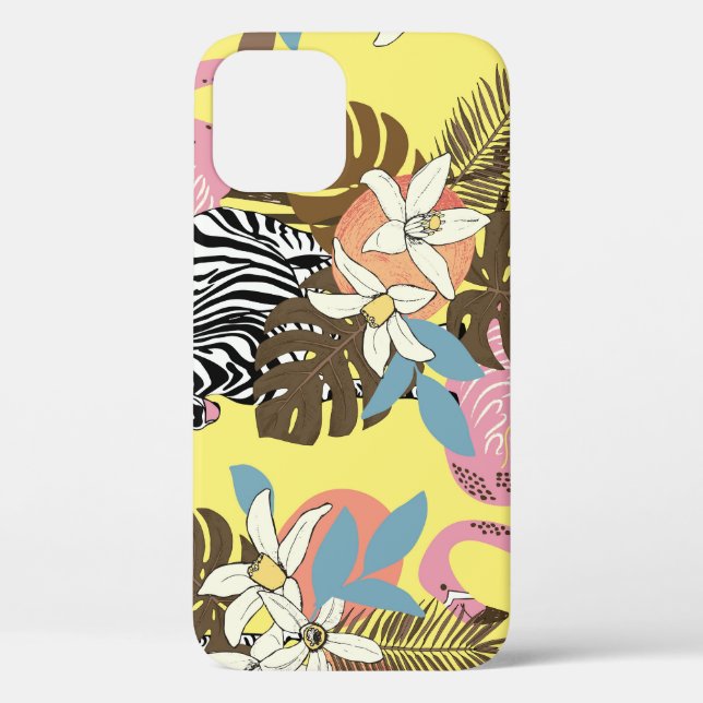 Funda De Case-Mate Para iPhone Selva Flamingo: Patrón Animal Exótico. (Reverso )
