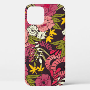 Funda Para iPhone 12 Selva floral con patrón de serpientes, flor tropic