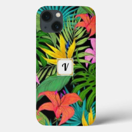 Funda Para iPhone 13 Selva tropical floral