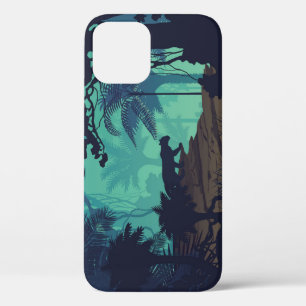 Funda Para iPhone 12 Selva tropical, fondo de la noche jaguar.