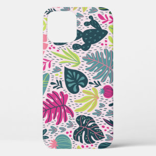 Funda Para iPhone 12 Selva tropical silvestre, patrón repetido vintage