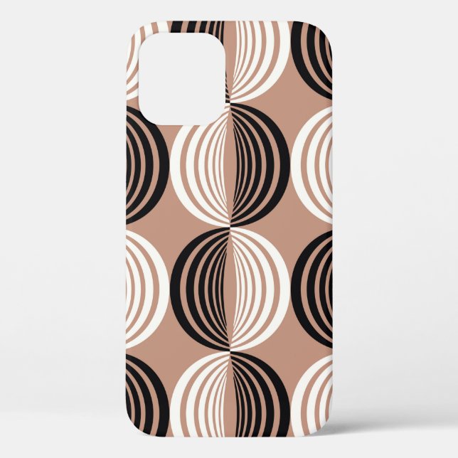 Funda De Case-Mate Para iPhone Semicírculos de líneas de patrón geométrico sin so (Reverso )