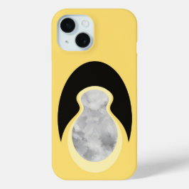 Funda Para iPhone 15 Semilla de Nube Amarilla Abstracta Minimalista