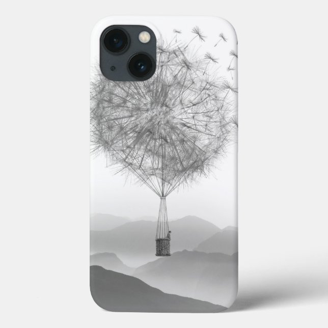 Funda De Case-Mate Para iPhone Semillas de Dandelion con globo aerostático lindo (Reverso)