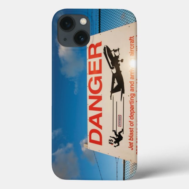 Funda De Case-Mate Para iPhone Señal de peligro cerca del aeropuerto del St. (Reverso)