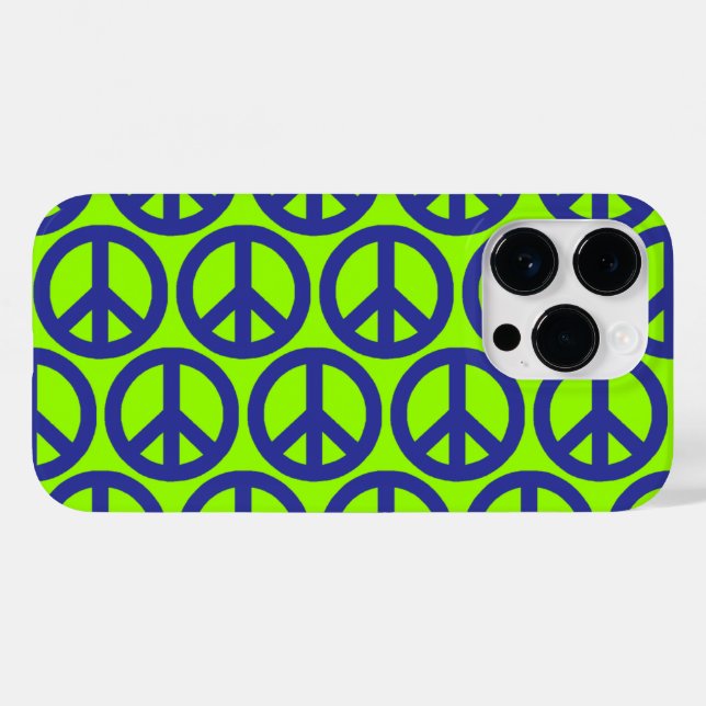 Funda De Case-Mate Para iPhone Señales de Paz Azules (Reverso (Horizontal))