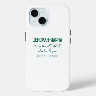 Funda Para iPhone 15 Sencilla Fe de Sanación Nombre de Dios Blanco Mini