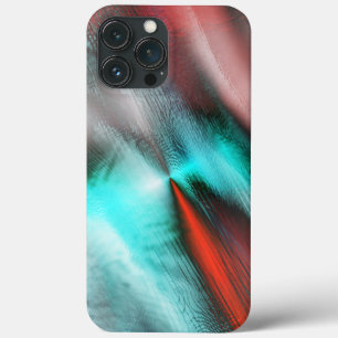 Funda Para iPhone 13 Pro Max Sencilla mancha digital ciana quemada sobre el roj