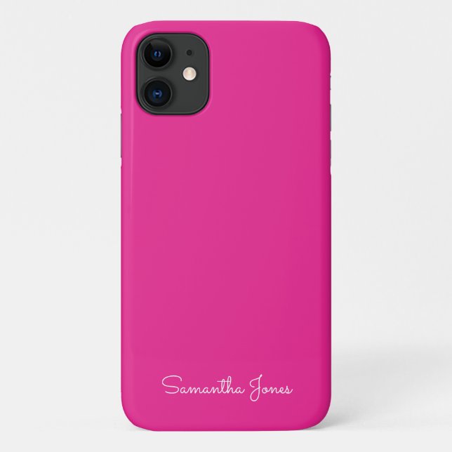 Funda De Case-Mate Para iPhone Sencilla modernidad Mínima Fuschia Rosa (Reverso)