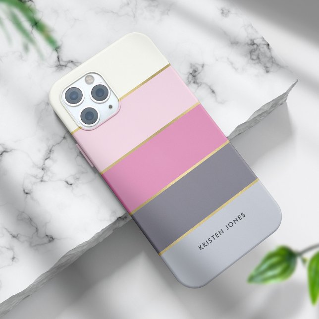 Funda De Case-Mate Para iPhone Sencillas bandas modernas personalizadas (Subido por el creador)