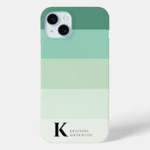 Sencillas rayas verdes monograma clásico