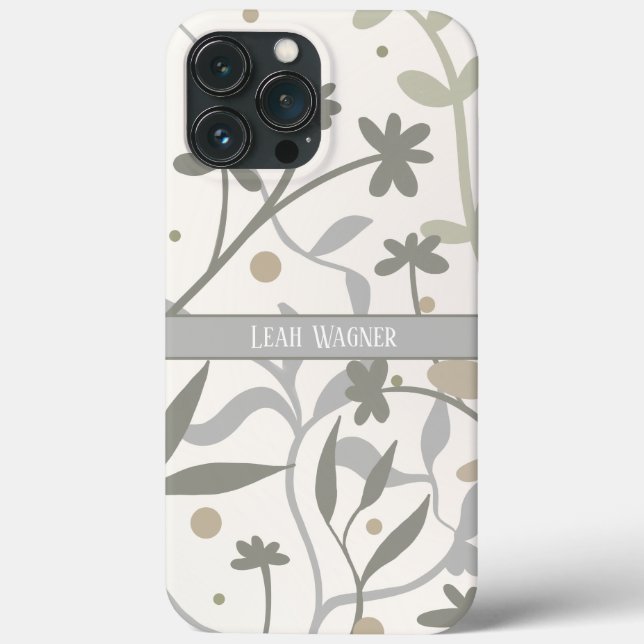 Funda De Case-Mate Para iPhone Sencillo elegante blanco moderno Personalizado flo (Reverso )