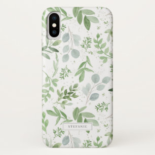 Funda Para iPhone X Sencillo patrón de eucalipto de vegetación acuátic