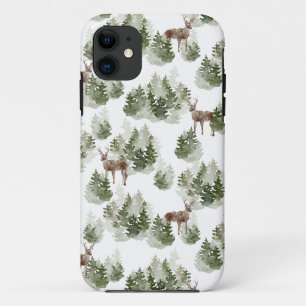 Funda Para iPhone 11 Sencillo patrón rústico moderno de bosque de invie