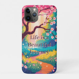 Funda Para iPhone 11 Pro Sendero vibrante de primavera bajo cerezos en flor