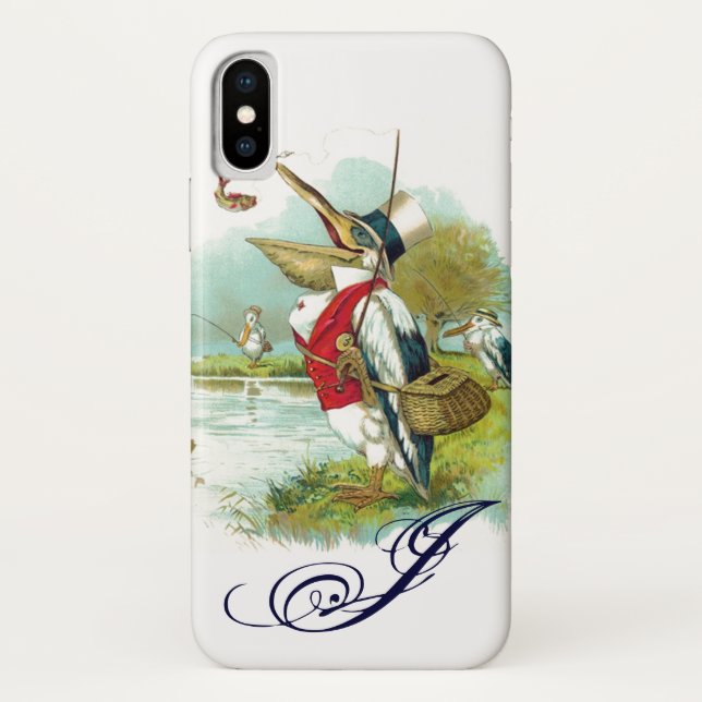 Funda De Case-Mate Para iPhone SEÑOR PELICAN FISHING MONOGRAM, blanco (Reverso)