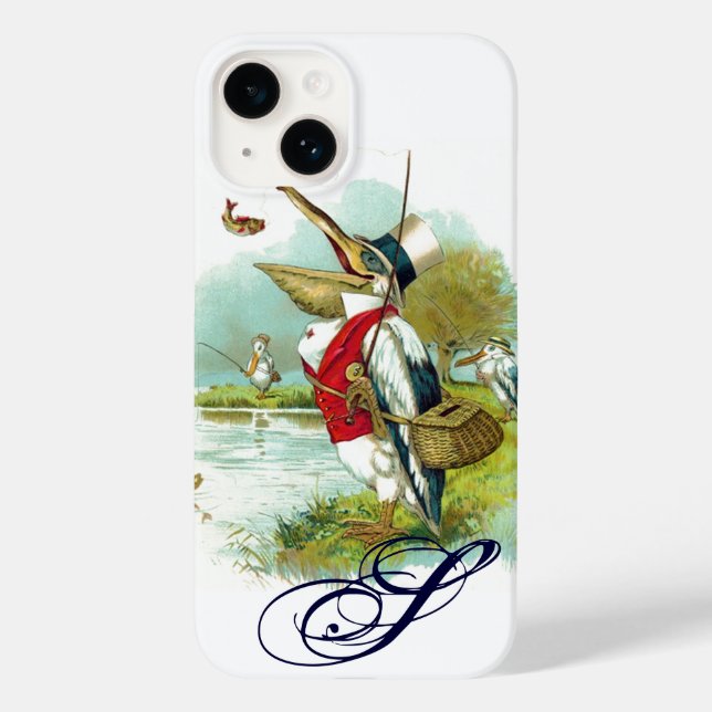 Funda De Case-Mate Para iPhone SEÑOR PELICAN FISHING MONOGRAM, blanco (Reverso )