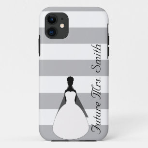 Funda Para iPhone 11 Señora futura gris y blanca Bride To Be