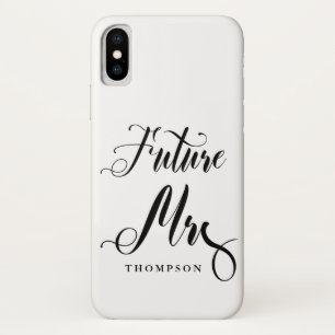 Funda Para iPhone X Señora futura simple Script Calligraphy Bride a