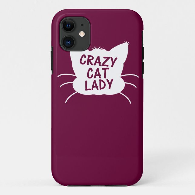Funda De Case-Mate Para iPhone Señora loca del gato (Reverso)
