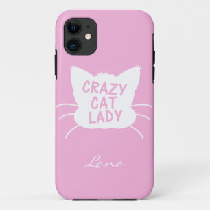 title_seo2 Señora loca personalizada del gato en rosa del