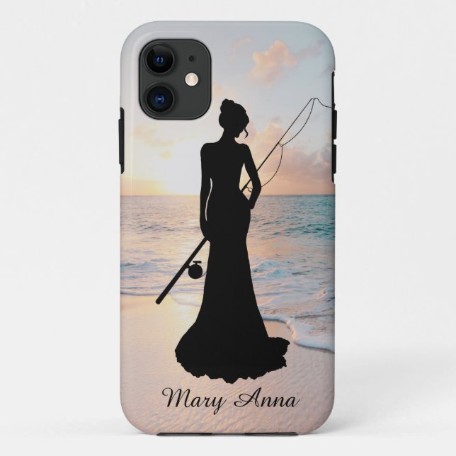 Funda De Case-Mate Para iPhone Señora pescando (Reverso)