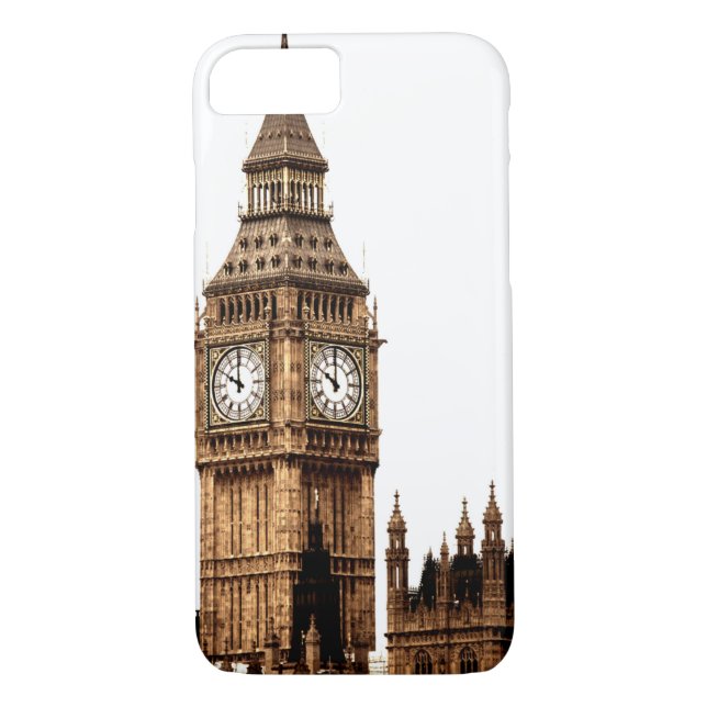 Funda De Case-Mate Para iPhone Sepia Big Ben Tower (Reverso)