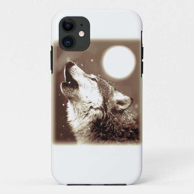 Funda De Case-Mate Para iPhone Sepia Wolf & Moon (Reverso)