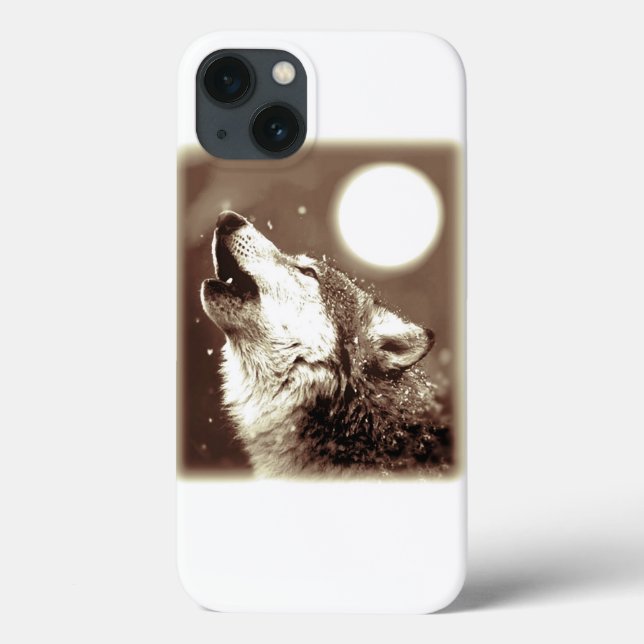 Funda De Case-Mate Para iPhone Sepia Wolf & Moon (Reverso)