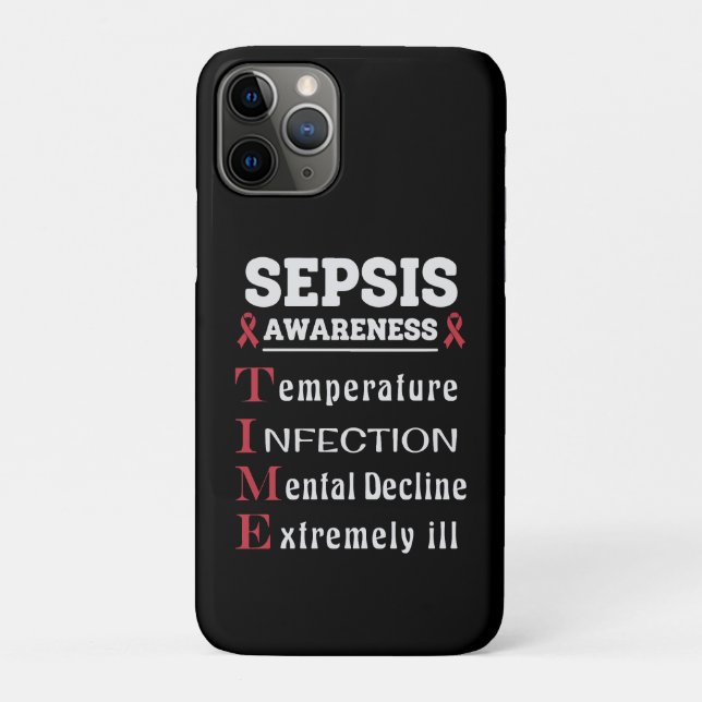 Funda De Case-Mate Para iPhone Sepsis Awareness T.I.M.E. Guide (Reverso)