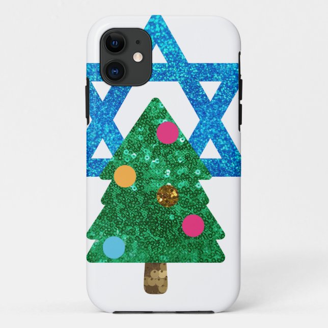 Funda De Case-Mate Para iPhone sequin christmukkah hanukkah (Reverso)