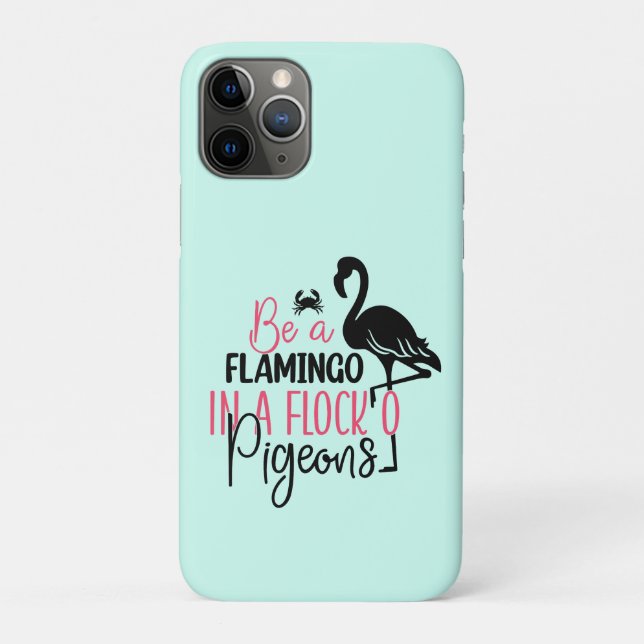 Funda De Case-Mate Para iPhone Ser un flamenco en una bandada de palomas (Reverso)