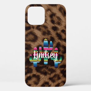 Funda Para iPhone 12 Pro Serape Cactus Leopardo Imprimir Western Cowgirl Bo