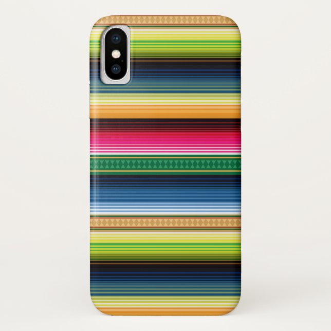 Funda De Case-Mate Para iPhone Serape combinado mexicano tradicional (Reverso)