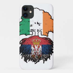 Funda Para iPhone 11 Serbia Bandera de árboles irlandeses serbios