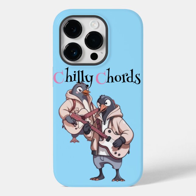 Funda De Case-Mate Para iPhone Serenade de nieve: Par de pingüinos guitaristas (Reverso )