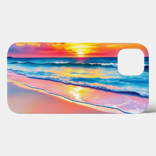 Funda Para iPhone 13 Serene Beach Sunset con vibrantes reflexiones